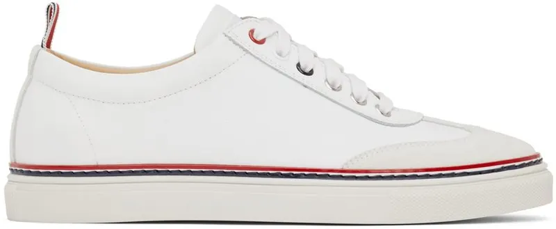 Thom Browne White Calfskin Sneakers (MFD137A-06107)