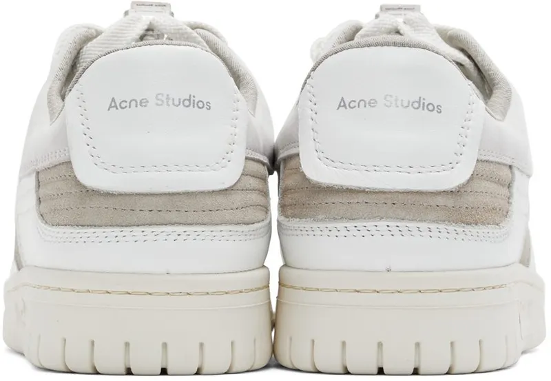 Acne Studios White Leather Low Top Sneakers (AD0493-)