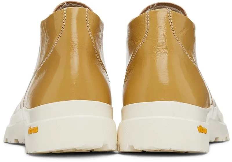 Our Legacy Yellow Tar Dip Mid Sneakers (A2227HTA)