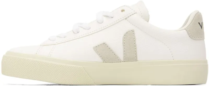 VEJA White & Gray Campo Sneakers (CP0502429)