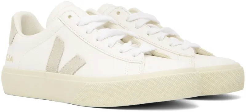VEJA White & Gray Campo Sneakers (CP0502429)