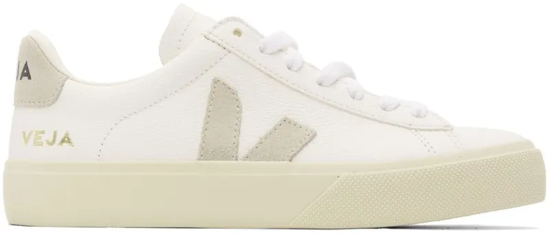 VEJA White & Gray Campo Sneakers (CP0502429)