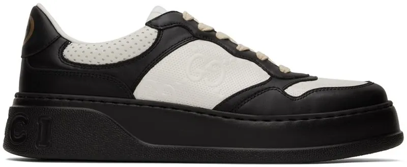 Gucci Black & White Embossed Sneakers (669582 AAA4T)