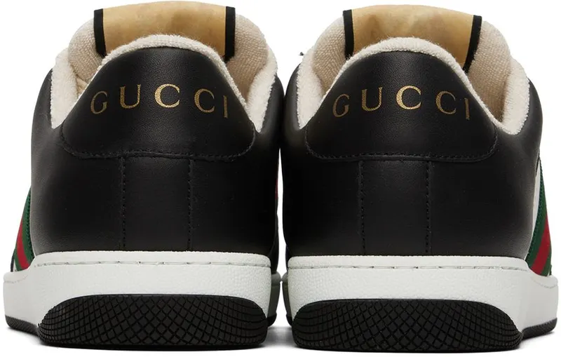 Gucci Black & White Screener Sneakers (546163 AAA4S)