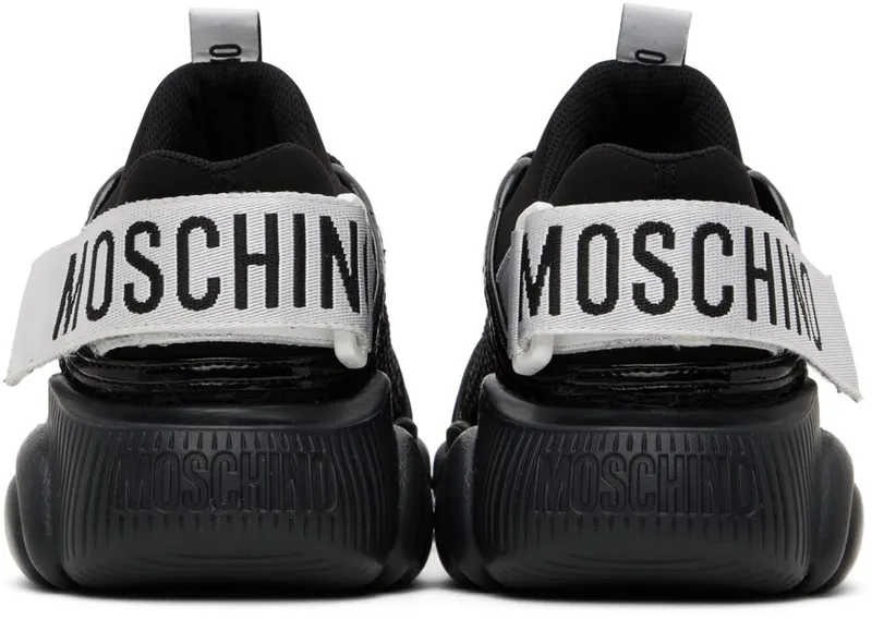Moschino Black Strap Teddy Sneakers (MA15113G0F MR1)
