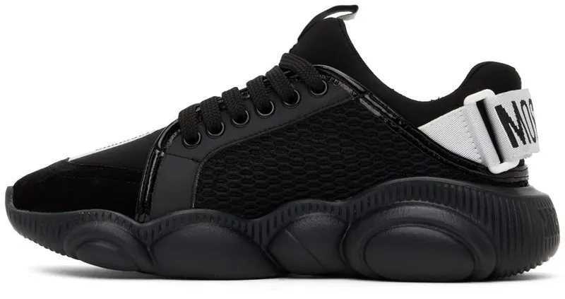 Moschino Black Strap Teddy Sneakers (MA15113G0F MR1)