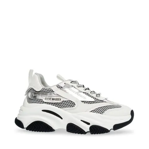 Steve Madden Possession-E Silver/White