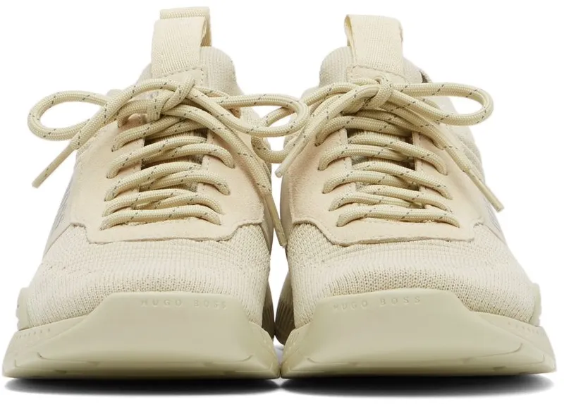 BOSS Beige Knitted Repreve® Sock Trainer 131 – OPEN WHITE (50452034)