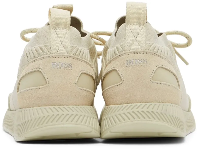 BOSS Beige Knitted Repreve® Sock Trainer 131 – OPEN WHITE (50452034)