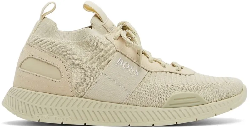 BOSS Beige Knitted Repreve® Sock Trainer 131 – OPEN WHITE (50452034)