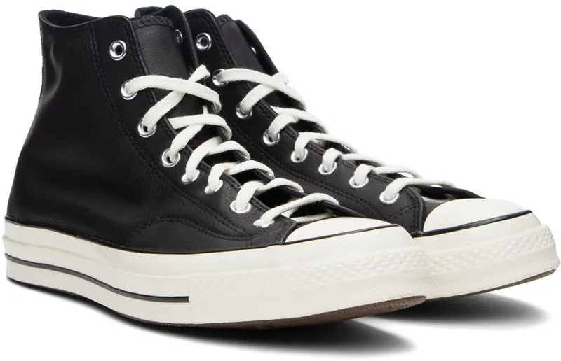 Converse Black Leather Chuck 70 Hi BLACK/EGRET/MASON (173129C)
