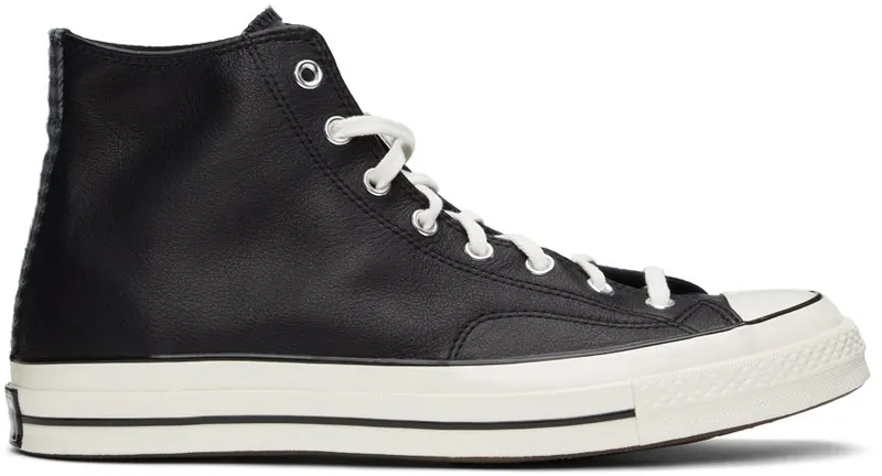 Converse Black Leather Chuck 70 Hi BLACK/EGRET/MASON (173129C)