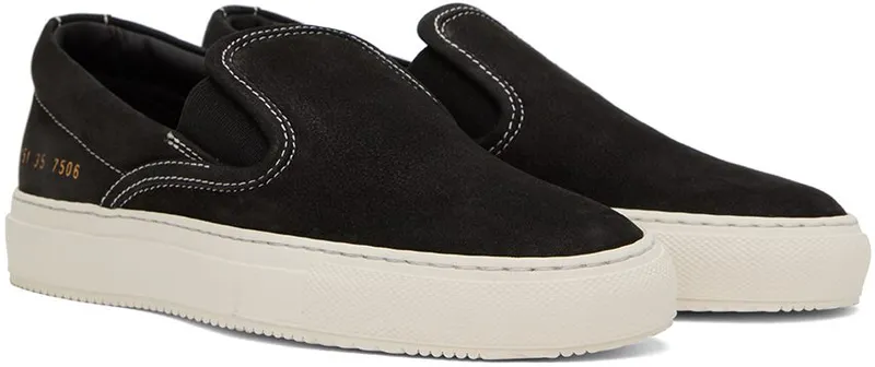 Common Projects Black Slip-On 7506 Black/ White (4151)