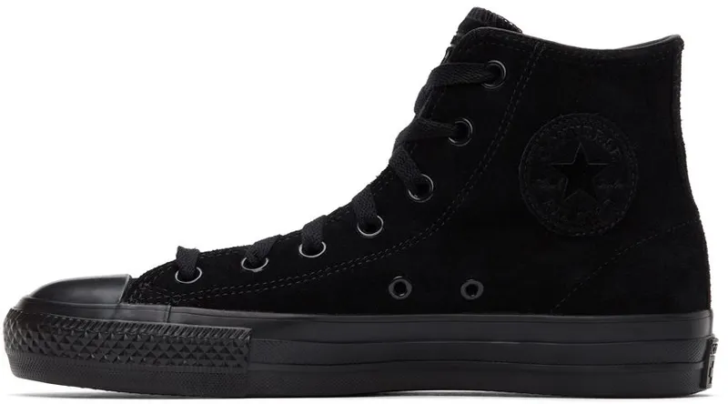 Converse Black Suede Chuck Taylor All Star Pro Hi BLACK/BLACK/BLACK (161578C)