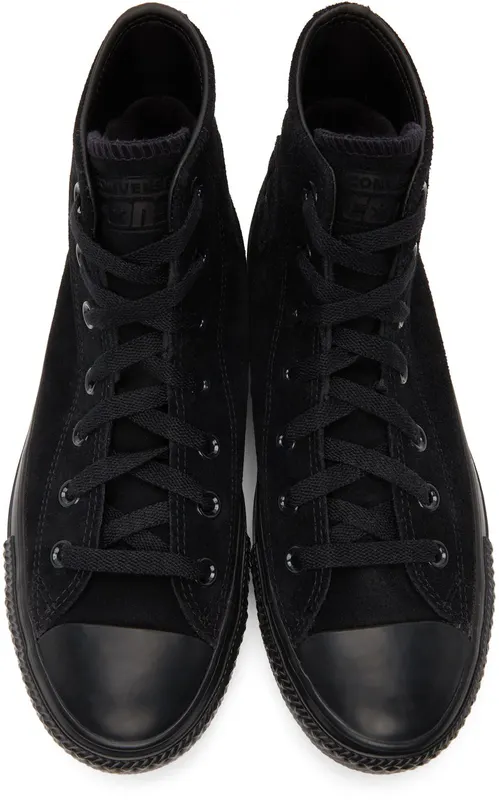 Converse Black Suede Chuck Taylor All Star Pro Hi BLACK/BLACK/BLACK (161578C)