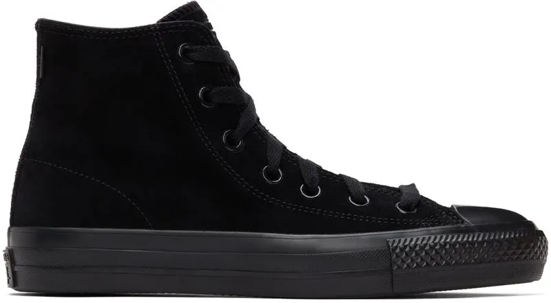 Converse Black Suede Chuck Taylor All Star Pro Hi BLACK/BLACK/BLACK (161578C)
