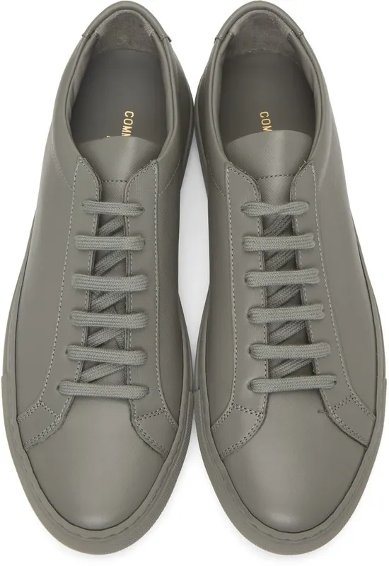 Common Projects Grey Saffiano Original Achilles Low 7572 COBALT GREY (2308)