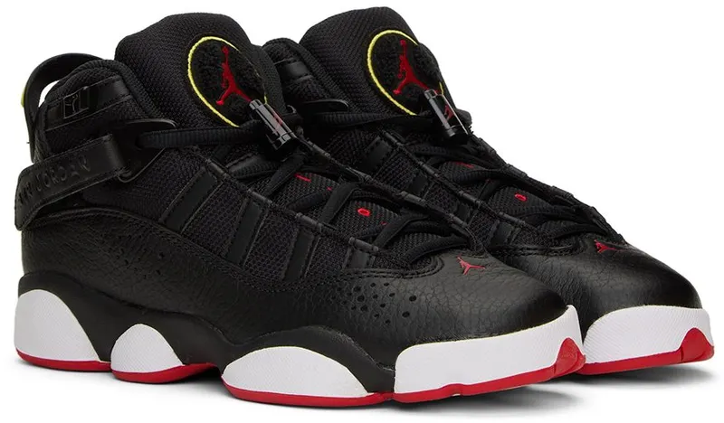 Nike Jordan Kids Black & Red Jordan 6 Rings Big Kids BLACK/UNIVERSITY RED (323419-063)