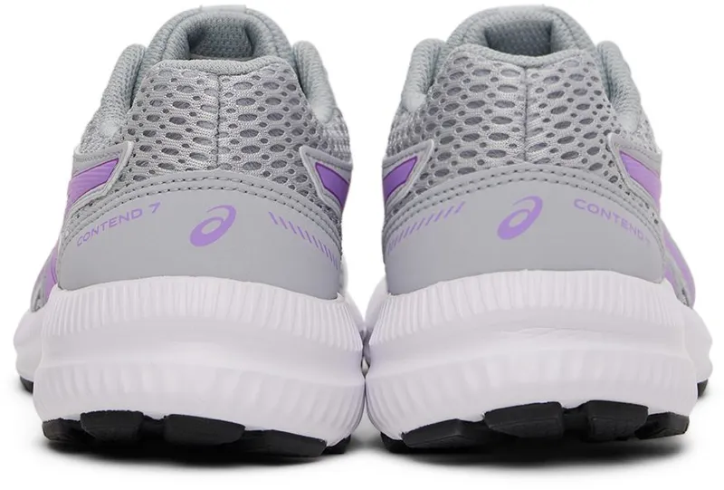 Asics Kids Gray & Purple Contend 7 Big Kids Piedmont Grey/Lavend (1014A192.021)