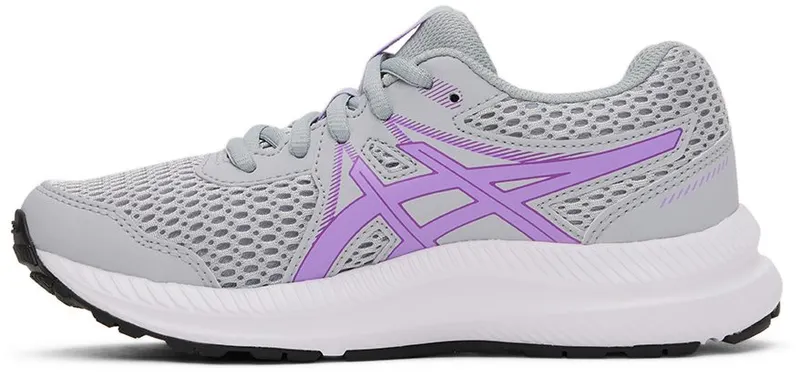 Asics Kids Gray & Purple Contend 7 Big Kids Piedmont Grey/Lavend (1014A192.021)