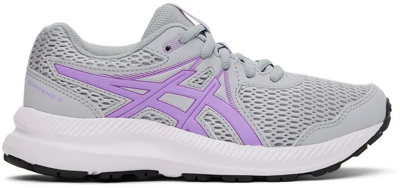 Asics Kids Gray & Purple Contend 7 Big Kids Piedmont Grey/Lavend (1014A192.021)