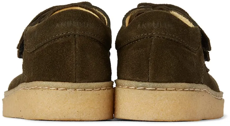 ANGULUS Kids Suede Velcro Closure 2214 Dark Olive (3329-101)
