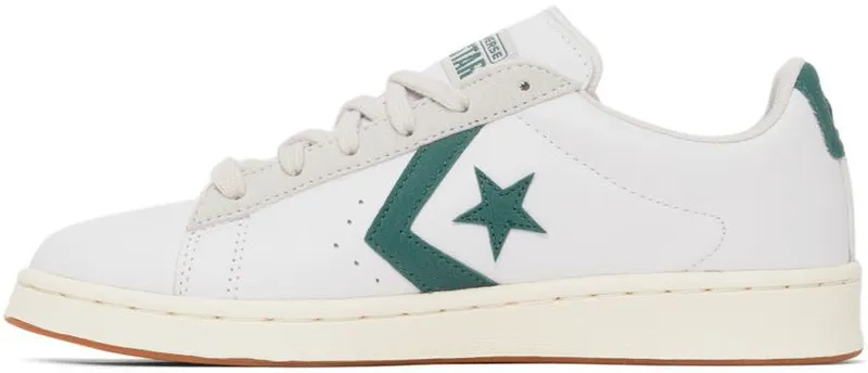 Converse White & Green Leather Pro Low-Top WHITE/ FOREST PINE/ (171317C)