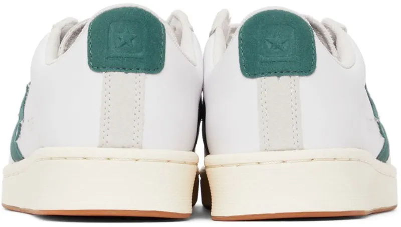 Converse White & Green Leather Pro Low-Top WHITE/ FOREST PINE/ (171317C)