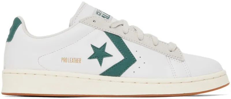 Converse White & Green Leather Pro Low-Top WHITE/ FOREST PINE/ (171317C)