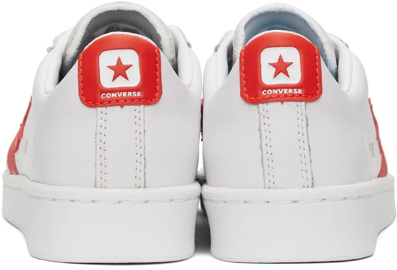 Converse White & Orange Leather Pro OX WTE/BRIGHT POPPY/WTE (170756C)