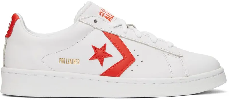 Converse White & Orange Leather Pro OX WTE/BRIGHT POPPY/WTE (170756C)