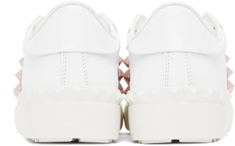 Valentino Garavani White & Pink Rockstud Sneaker 834 Bianco/Water Ros (1W0S0A01LTU)