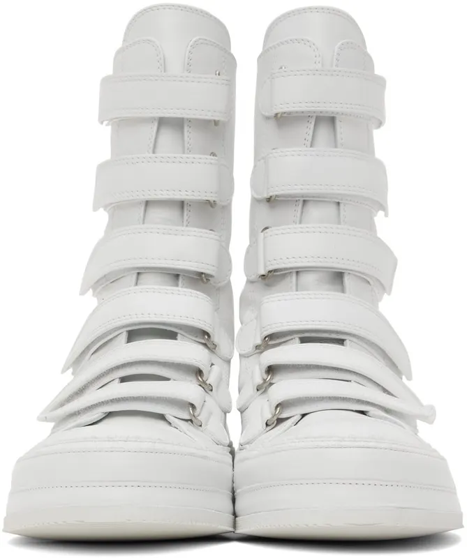 Ann Demeulemeester White Leather Velcro High-Top WHITE (2101-4243-376)