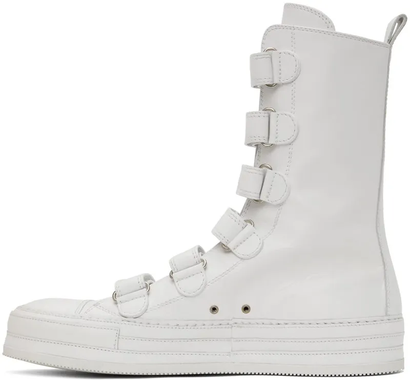 Ann Demeulemeester White Leather Velcro High-Top WHITE (2101-4243-376)