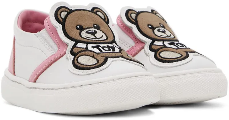 Moschino Baby White & Pink Teddy Slip-On PINK VAR. 1 (71697)