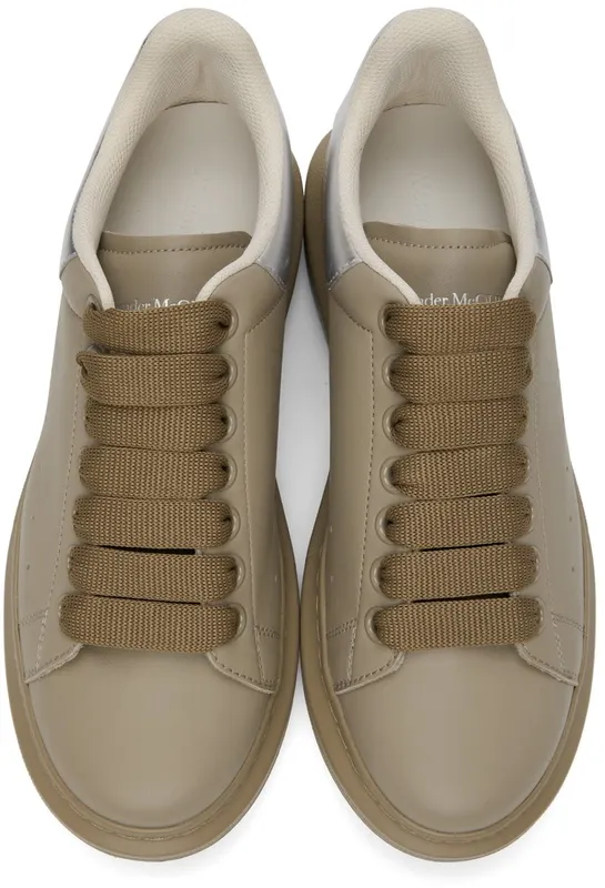 Alexander McQueen Beige & Silver Oversized 9795 BEIGE/SILVER (634671WIAG5)