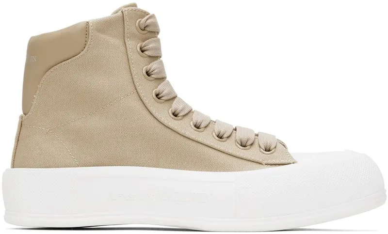 Alexander McQueen Beige Deck Plimsoll 1623 Lunar/Lunar (697123W4UW1)