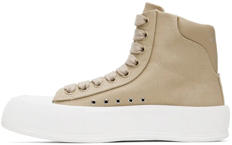 Alexander McQueen Beige Deck Plimsoll 1623 Lunar/Lunar (697123W4UW1)