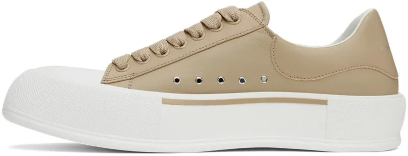 Alexander McQueen Beige Leather Colored Stripe 2240 BEIGE 221/BEIGE (667817WIB63)
