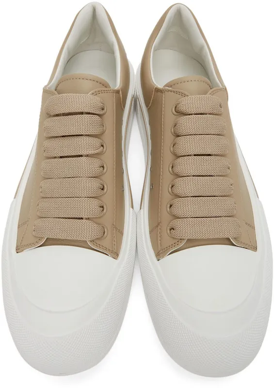 Alexander McQueen Beige Leather Colored Stripe 2240 BEIGE 221/BEIGE (667817WIB63)