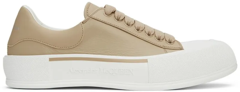 Alexander McQueen Beige Leather Colored Stripe 2240 BEIGE 221/BEIGE (667817WIB63)