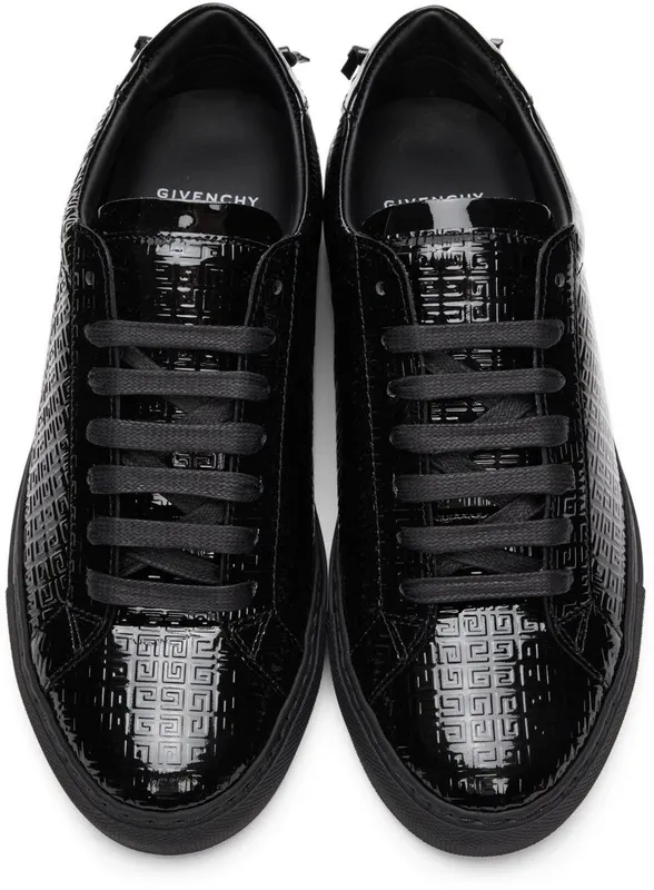 Givenchy Black 4G Patent Leather Urban Street Low 001 Black (BE0003E17W)