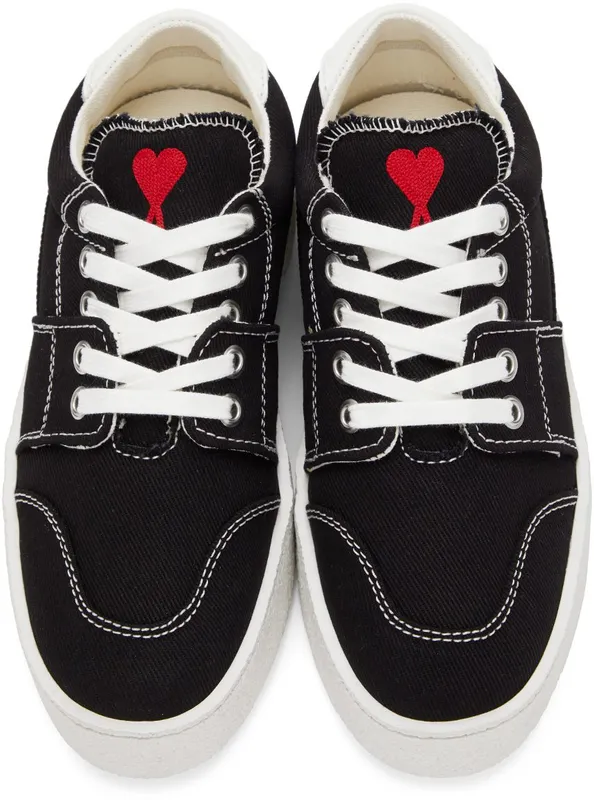 AMI Alexandre Mattiussi Black Ami de Cœur Low NOIR/001 (A21S400.610)