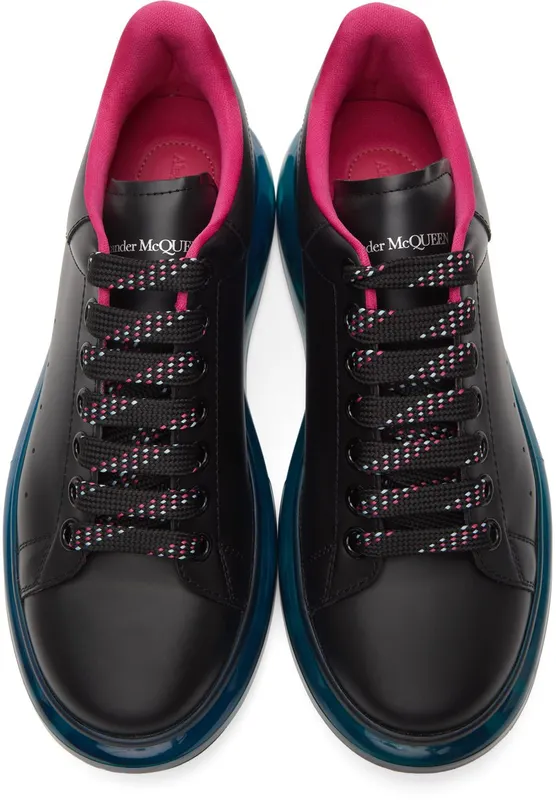 Alexander McQueen Black & Blue Clear Sole Oversized 1350 BLK/AR.BL./MA./ (662657WHYBY)