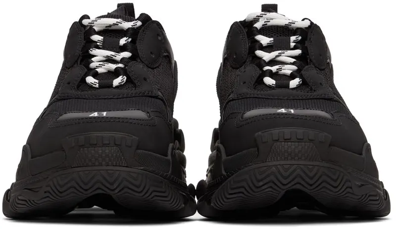 Balenciaga Black & White Triple S Sneaker 1000 BLACK (534217-W2CA1-1000)