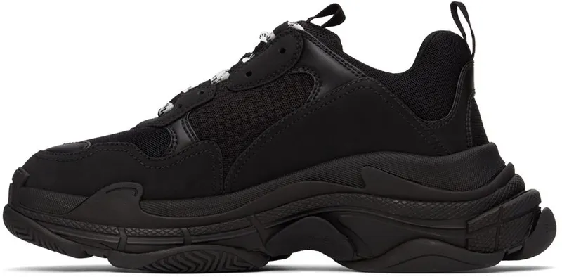 Balenciaga Black & White Triple S Sneaker 1000 BLACK (534217-W2CA1-1000)
