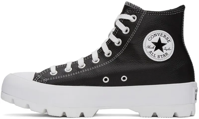 Converse Black Leather Lugged Chuck Taylor All Star High Black (567164C)
