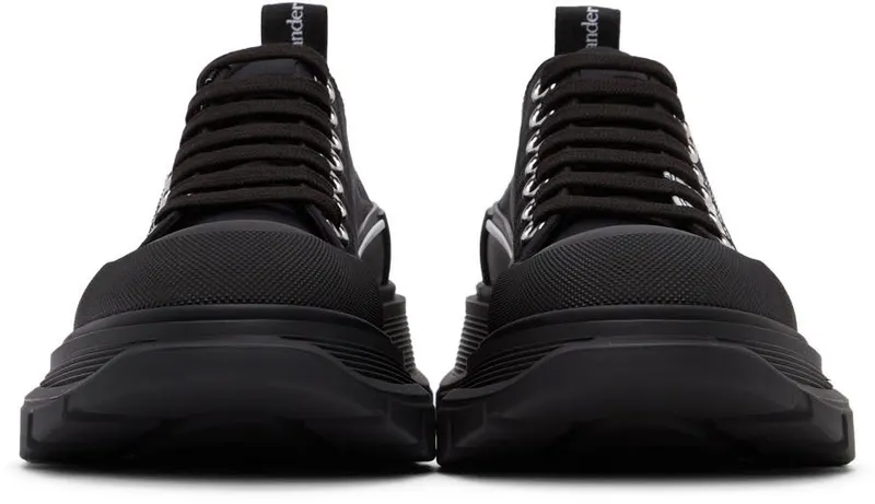 Alexander McQueen Black Logo Tread Slick 1006 Blk/Blk/Wh/Blk/ (676711W4RQ2)