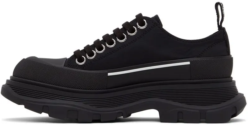 Alexander McQueen Black Logo Tread Slick 1006 Blk/Blk/Wh/Blk/ (676711W4RQ2)