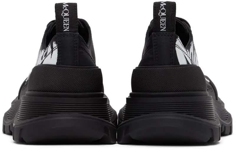 Alexander McQueen Black Logo Tread Slick 1006 Blk/Blk/Wh/Blk/ (676711W4RQ2)